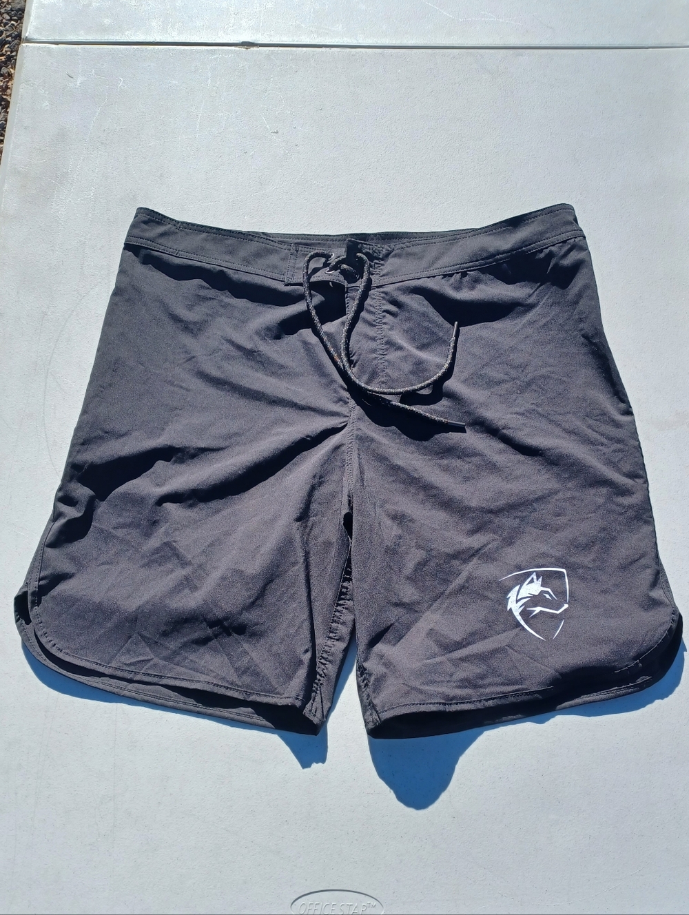 Alphalete Black Swim Shorts Mens Large Drawstring Hidden Zippered Side Pocket
